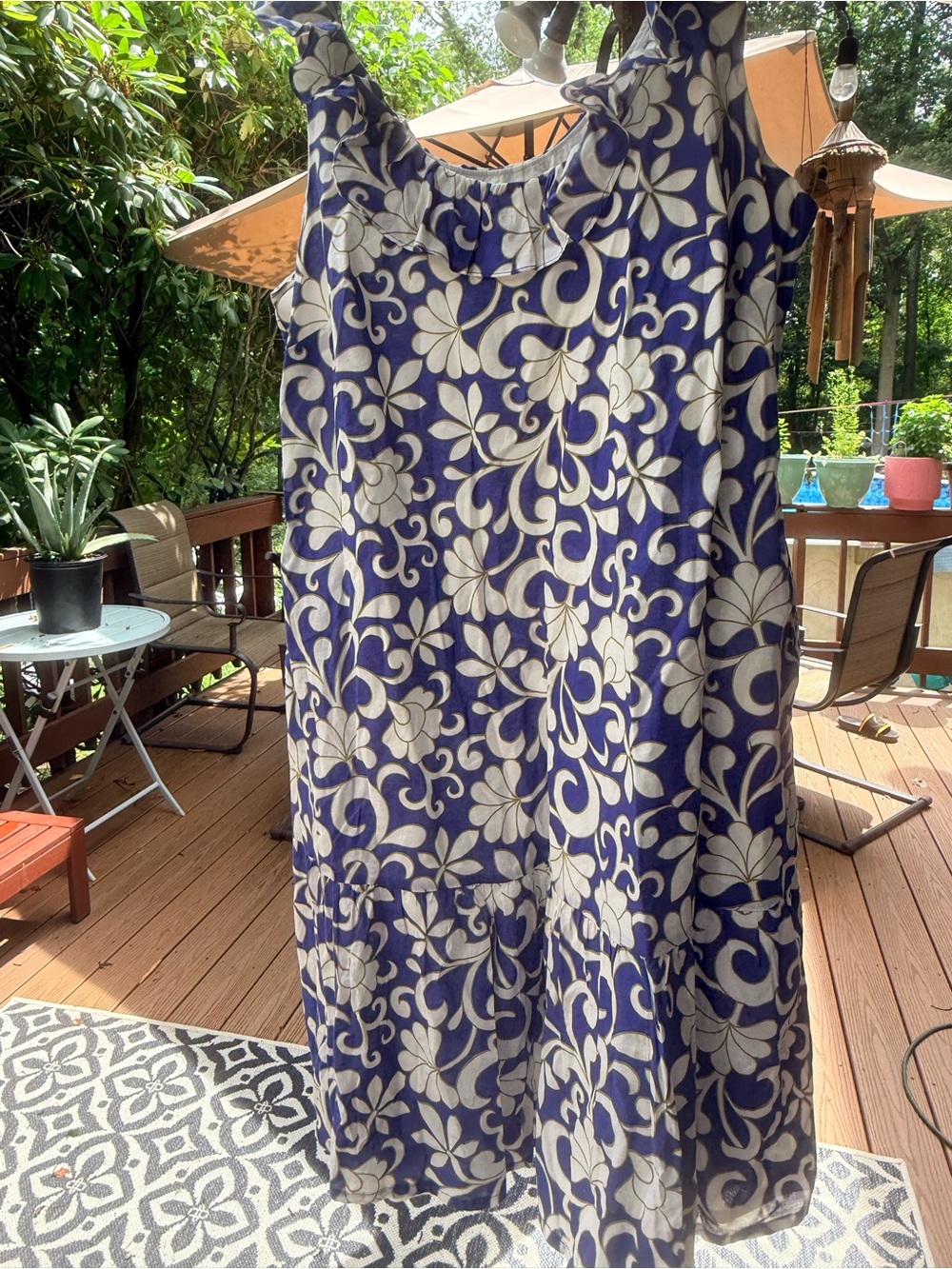 Boden Navy & White Floral Midi Dress - Picture 2 of 8